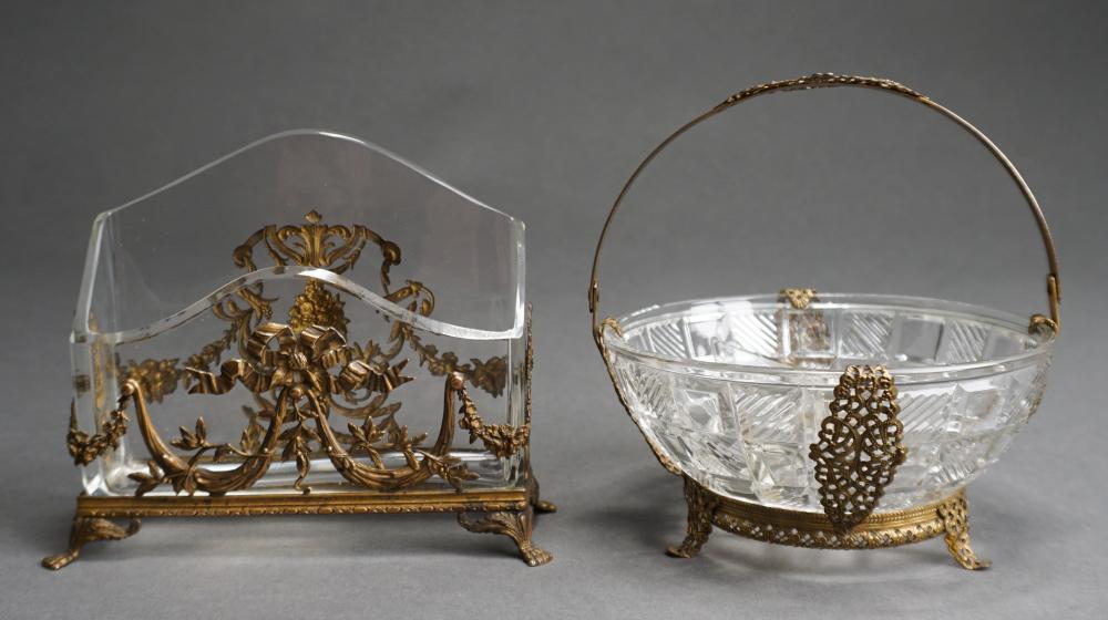 FRENCH BRASS MOUNTED GLASS LETTER