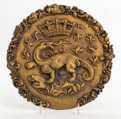 FRENCH BRASS PLAQUE WITH THE B
