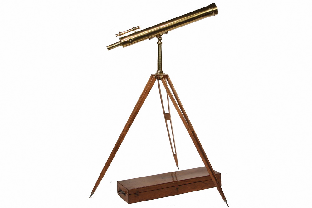 FRENCH BRASS TELESCOPE W/ CASE &