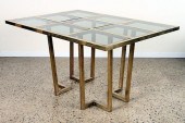 FRENCH BRASS TINTED GLASS BREA