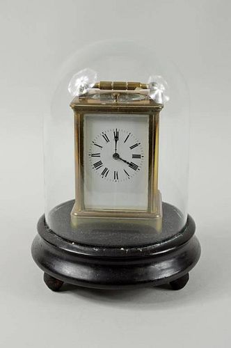 FRENCH BRASS TRAVELING CLOCK