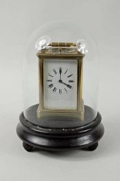 FRENCH BRASS TRAVELING CLOCK W