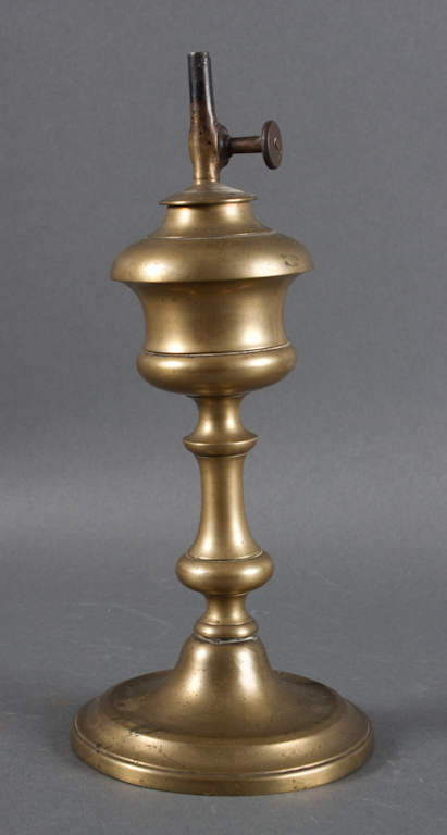 French brass whale oil lamp