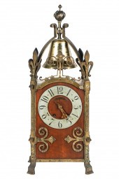 FRENCH BRASS & WOOD MANTLE CLO