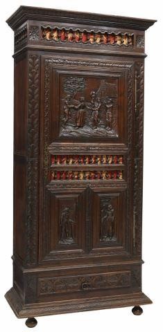 FRENCH BRETON CARVED OAK