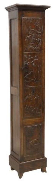FRENCH BRETON CARVED OAK NARROW