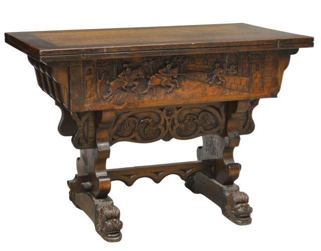 FRENCH BRETON FIGURAL CARVED OAK