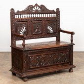 FRENCH BRETON FIGURAL CARVED O
