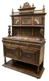 FRENCH BRETON FIGURAL CARVED O