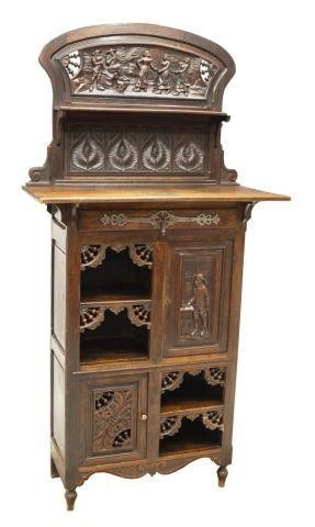 FRENCH BRETON FIGURAL CARVED OAK