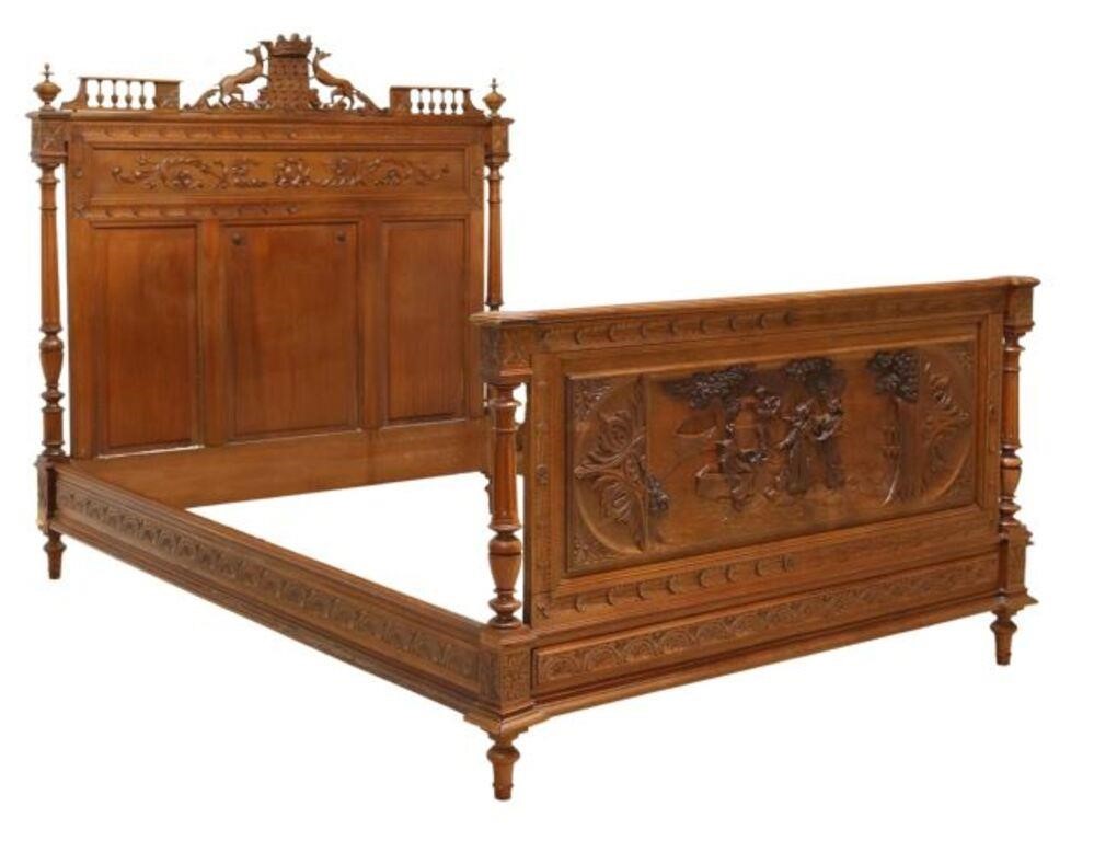 FRENCH BRETON FIGURAL CARVED WALNUT