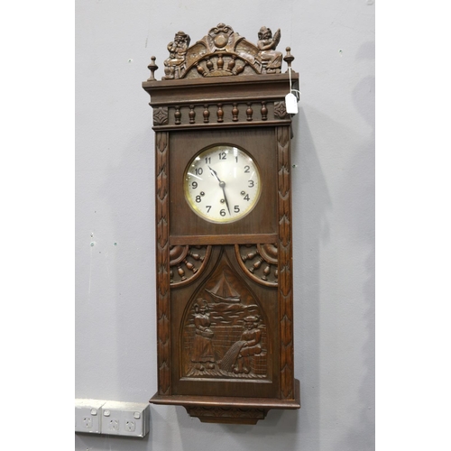 French Brittany wall clock, label