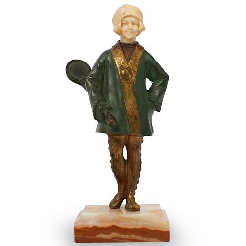 FRENCH BRONZE AND BONE CARVED