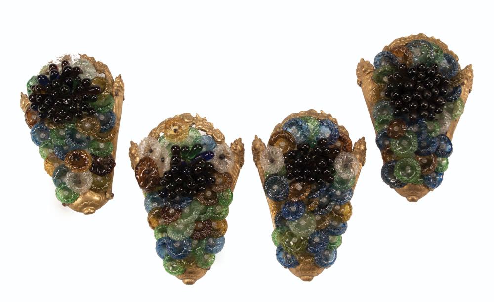 FRENCH BRONZE AND COLORED GLASS