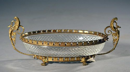 FRENCH BRONZE AND CRYSTAL