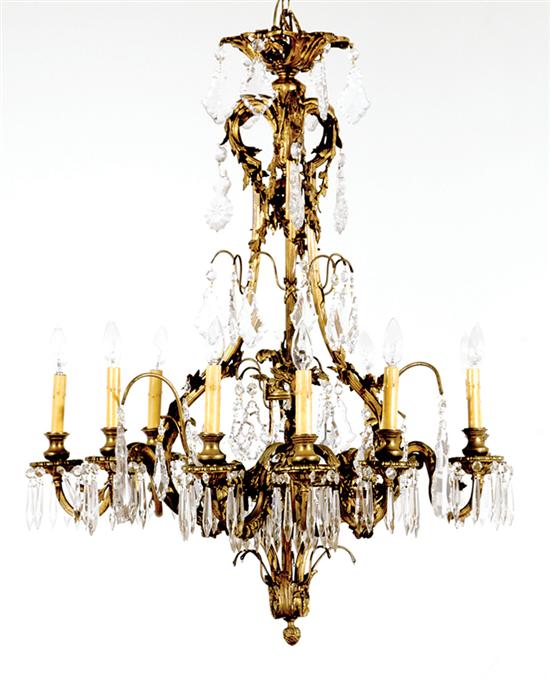 French bronze and crystal