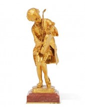 FRENCH BRONZE AND MARBLE FIGUR