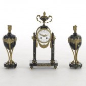 FRENCH BRONZE AND MARBLE GARNI