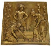 FRENCH BRONZE BAS RELIEF PLAQU