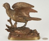 FRENCH BRONZE BIRD SCULPTURE,