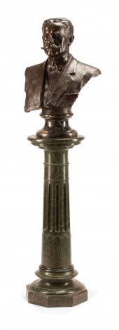 FRENCH BRONZE BUST OF A GENTLE