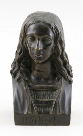 FRENCH BRONZE BUST OF RAPHAEL