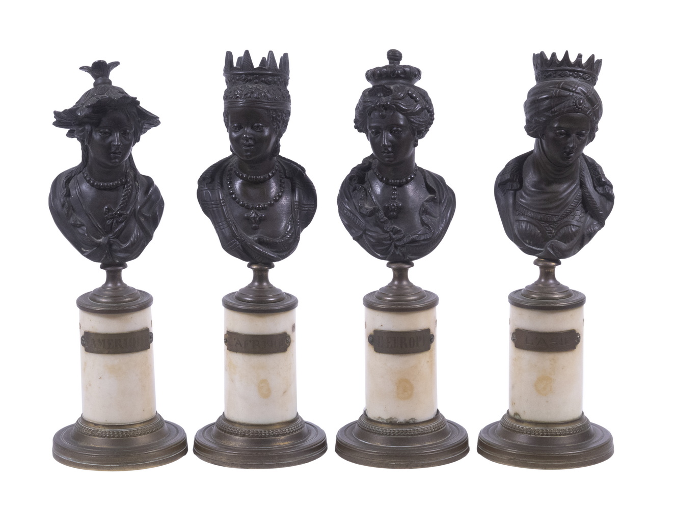 FRENCH BRONZE BUSTS DEPICTING THE