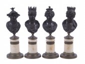 FRENCH BRONZE BUSTS DEPICTING