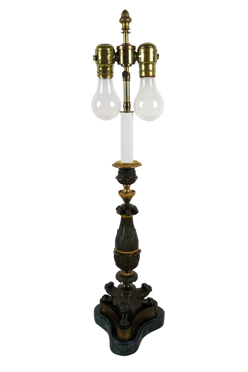 FRENCH BRONZE CANDLESTICKmounted as