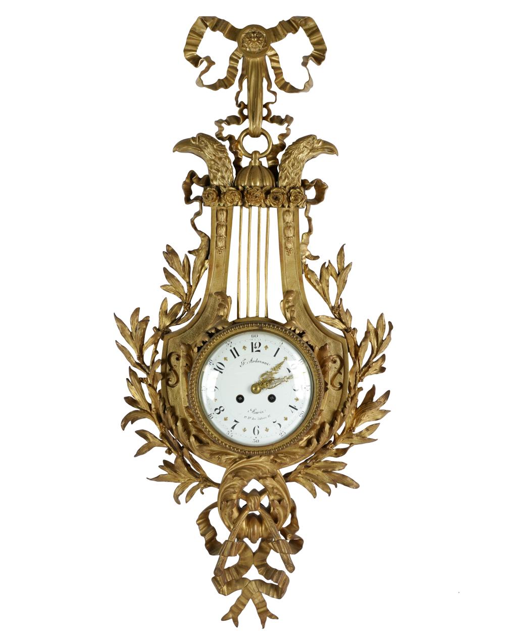 FRENCH BRONZE CARTEL CLOCKsigned to