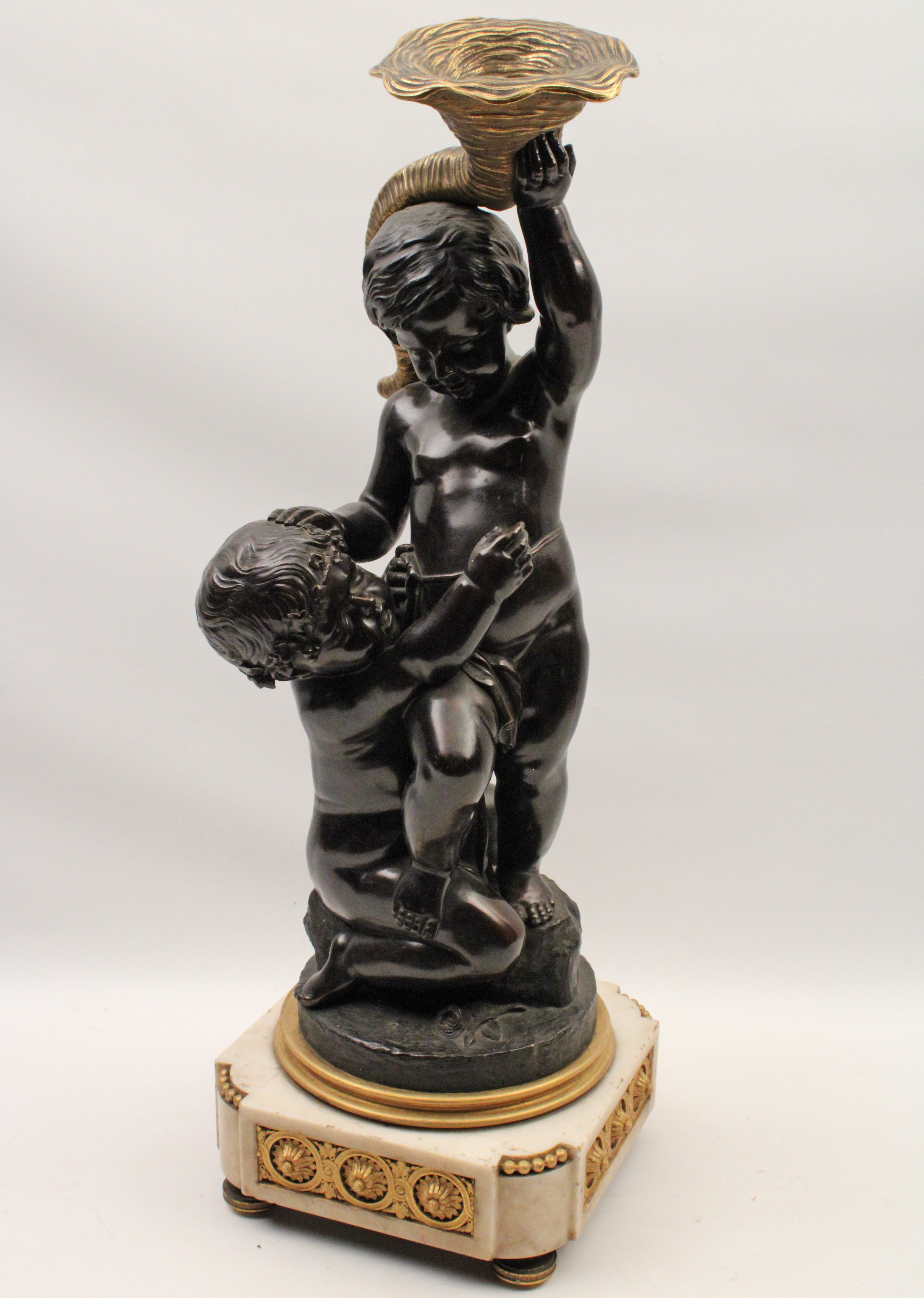 FRENCH BRONZE CENTERPIECE OF 2
