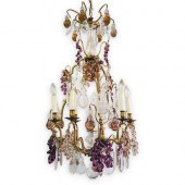 FRENCH BRONZE & CRYSTAL GRAPE