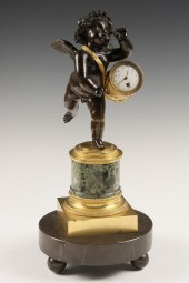 FRENCH BRONZE FIGURAL CLOCK -