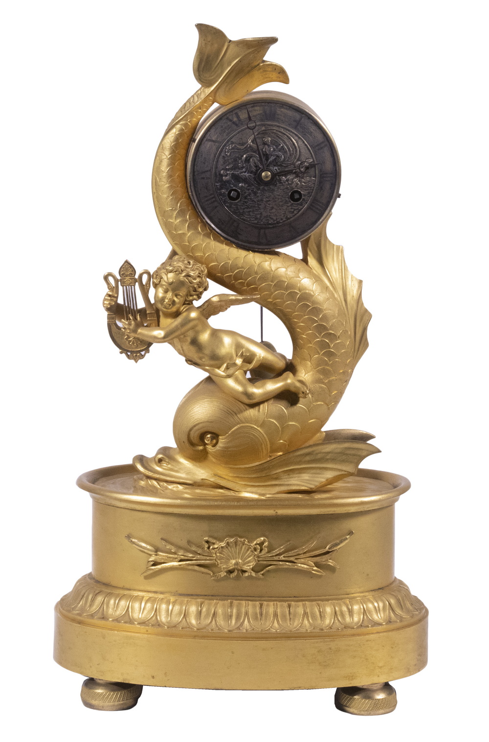 FRENCH BRONZE FIGURAL CLOCK