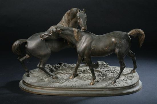 FRENCH BRONZE FIGURAL GROUP 20th