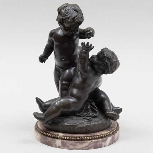 FRENCH BRONZE FIGURAL GROUP OF