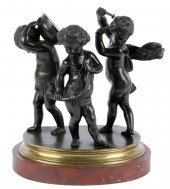 FRENCH BRONZE FIGURAL GROUPaft