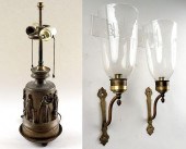 FRENCH BRONZE FIGURAL LAMP & P