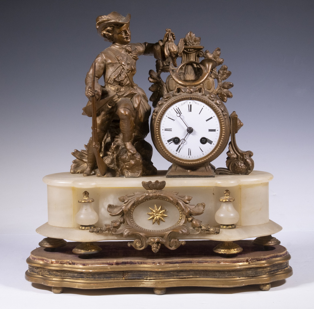 FRENCH BRONZE FIGURAL MANTEL