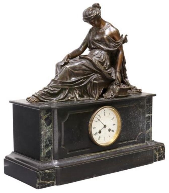 FRENCH BRONZE FIGURAL MANTEL