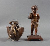 French bronze figural match ho
