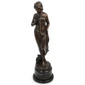 FRENCH BRONZE FIGURAL NYMPH ST