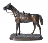 FRENCH BRONZE FIGURE OF A RACE