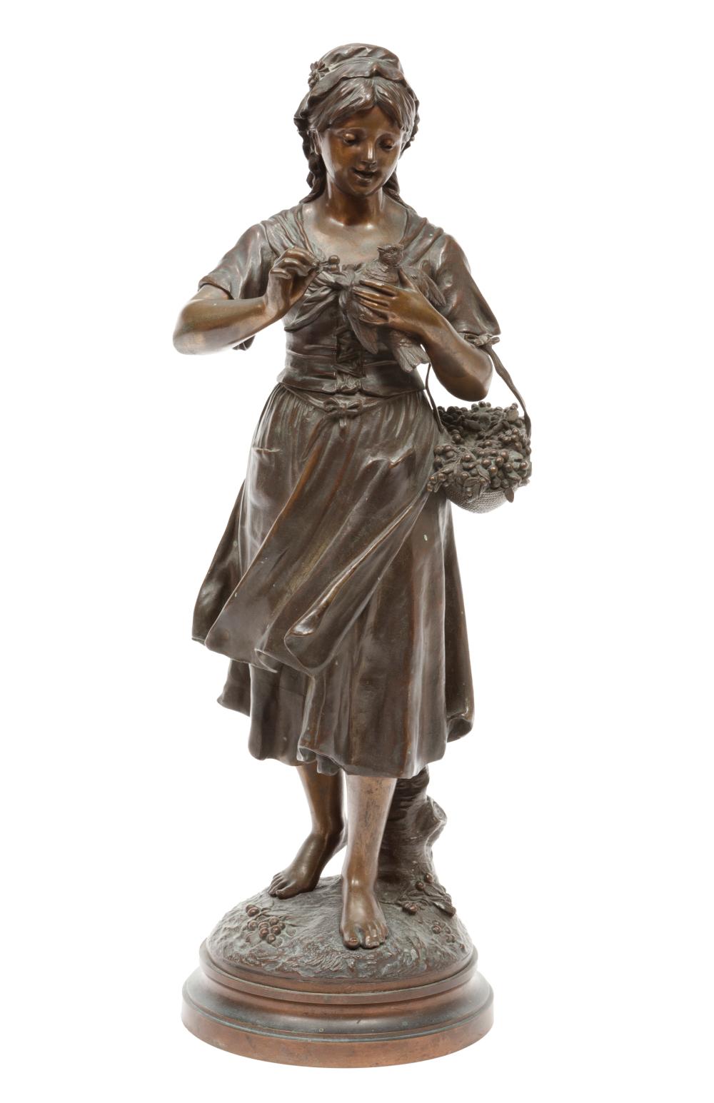 FRENCH BRONZE FIGURE OF A WOMAN