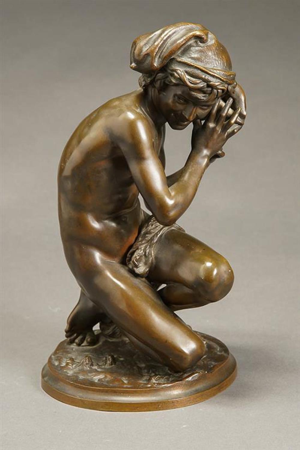 FRENCH BRONZE FIGURE OF 'JEUNE