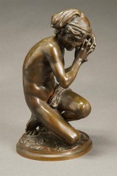 FRENCH BRONZE FIGURE OF 'JEUNE