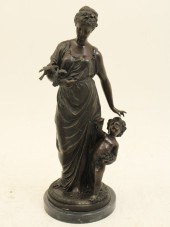 FRENCH BRONZE FIGURE OF WOMAN