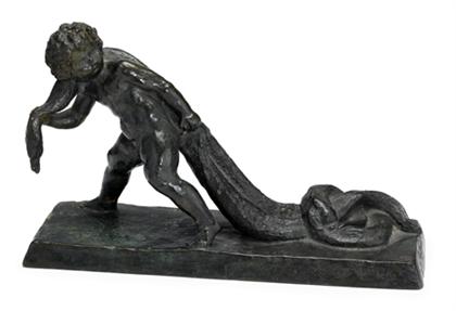 French bronze figure of young