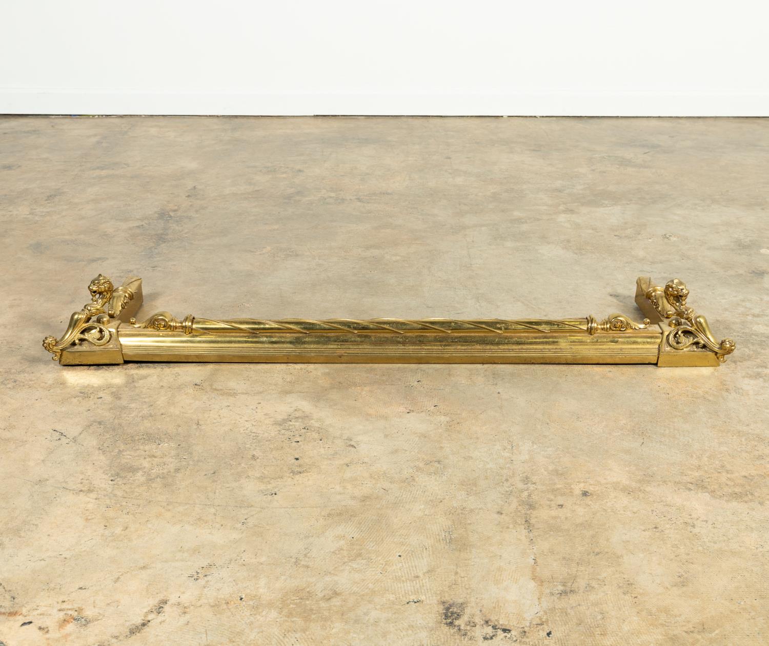 FRENCH BRONZE FIREPLACE FENDER WITH