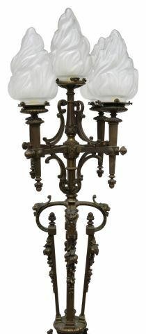 FRENCH BRONZE FIVE-LIGHT FLOOR LAMP